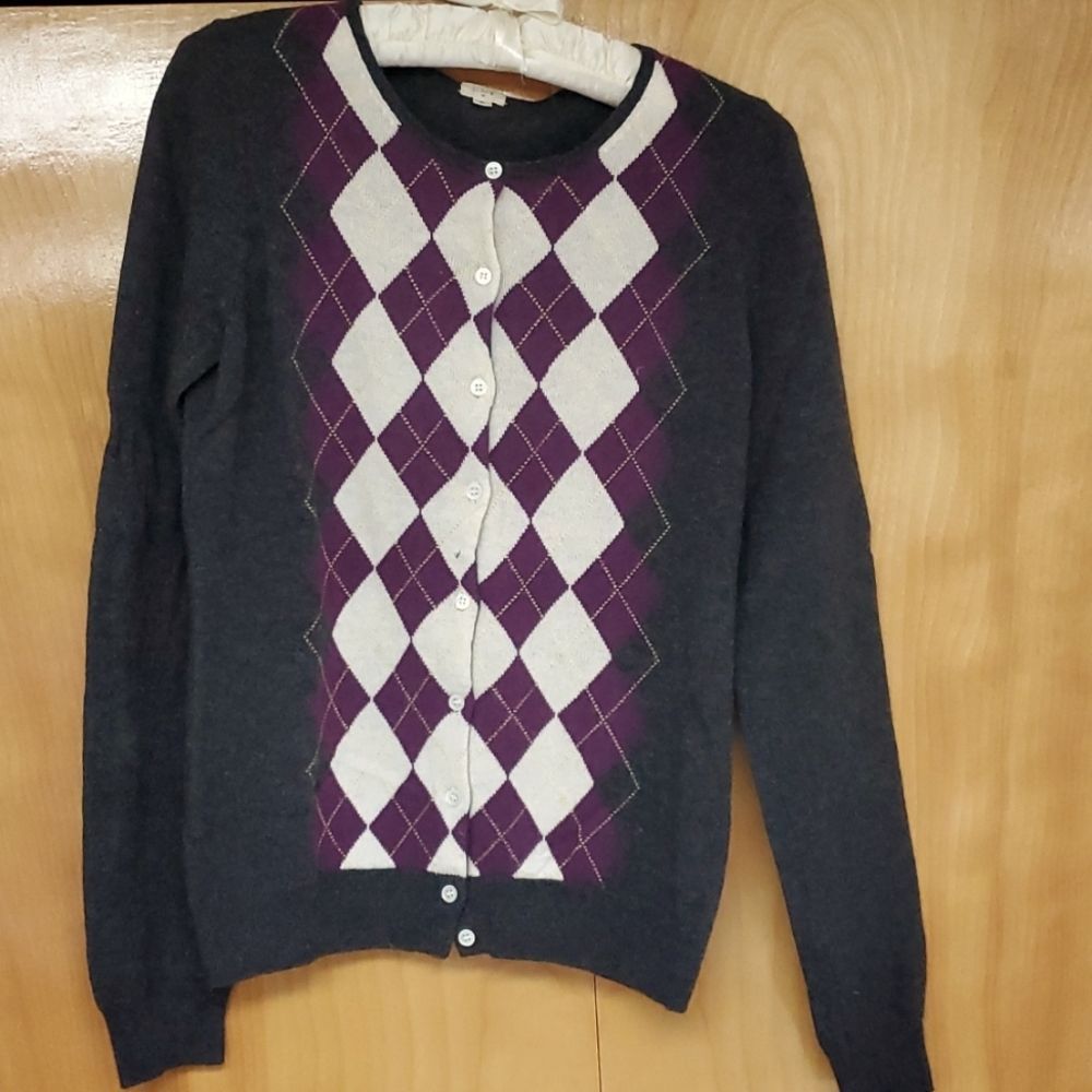 Jcrew argyle cardigan size small wool
